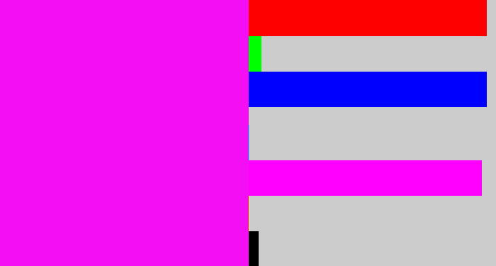 Hex color #f40ef4 - bright magenta