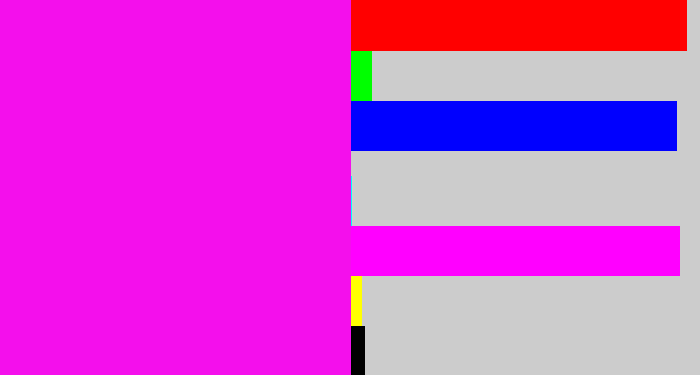 Hex color #f40fec - bright magenta