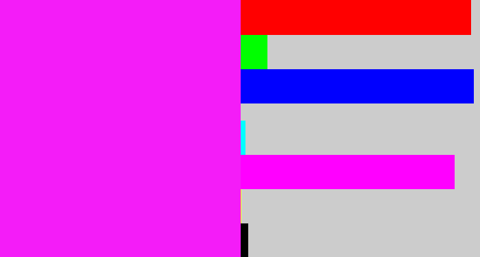 Hex color #f41cf8 - pink/purple
