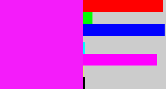 Hex color #f41cfa - pink/purple