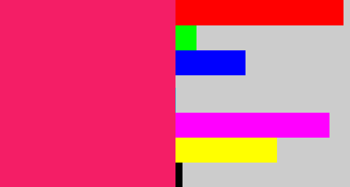 Hex color #f41e66 - red pink
