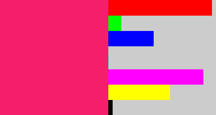 Hex color #f41e6a - red pink