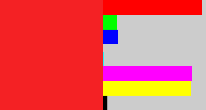 Hex color #f42124 - vermillion