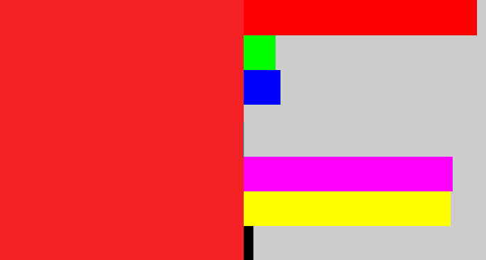 Hex color #f42125 - vermillion