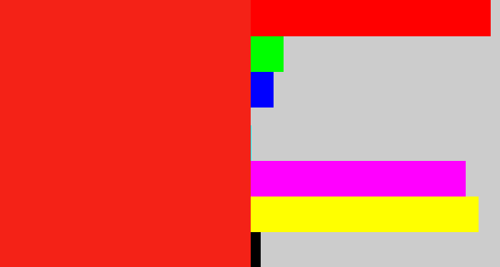 Hex color #f42217 - vermillion