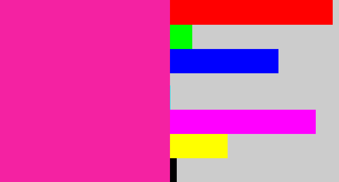 Hex color #f422a2 - shocking pink