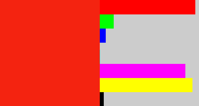 Hex color #f42310 - vermillion