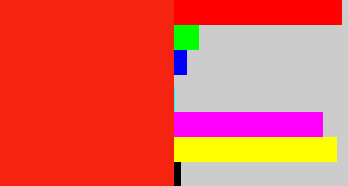 Hex color #f42411 - vermillion