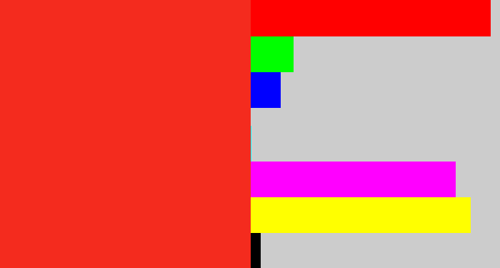 Hex color #f42b1e - vermillion