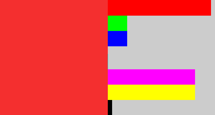 Hex color #f42f2f - tomato