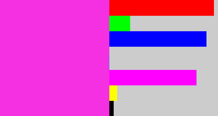 Hex color #f430e2 - pink/purple