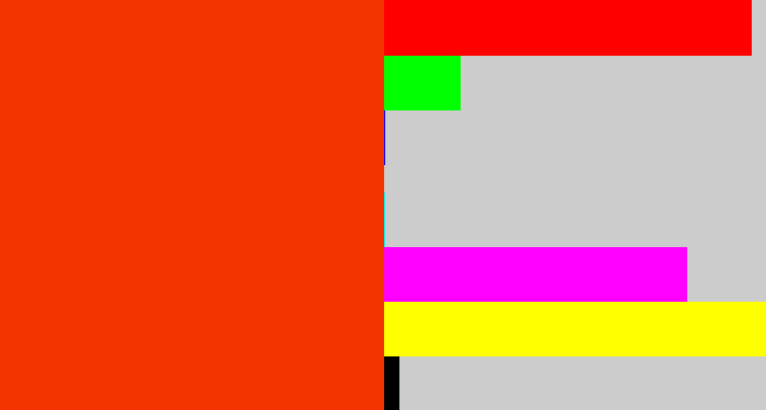 Hex color #f43300 - orangish red