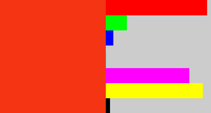 Hex color #f43413 - vermillion