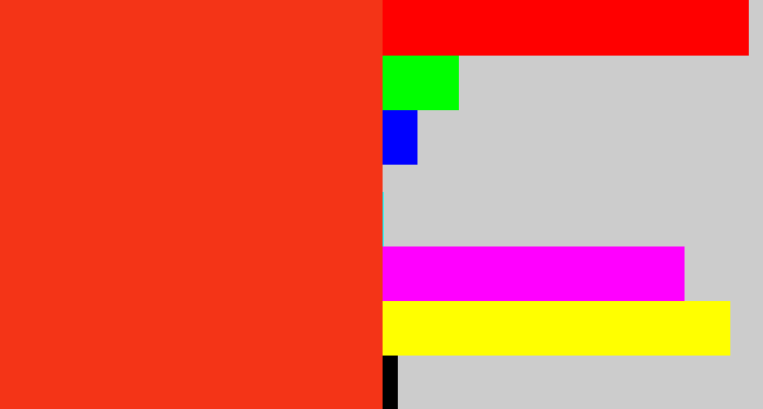 Hex color #f43417 - vermillion