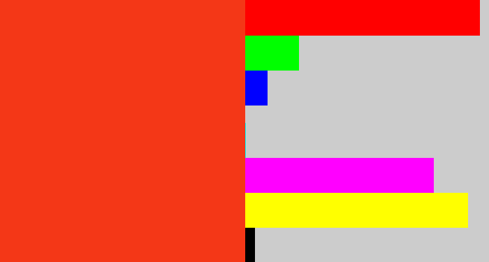 Hex color #f43717 - vermillion