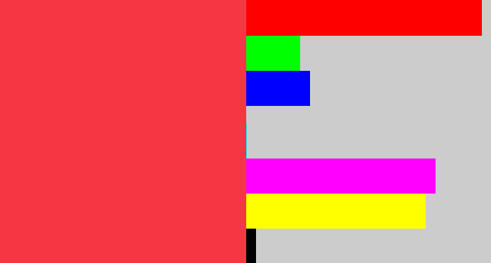 Hex color #f43743 - lightish red