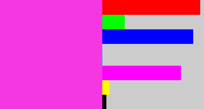 Hex color #f437e3 - purple pink