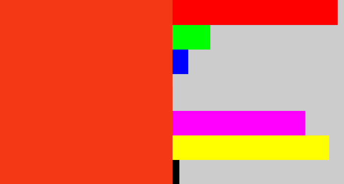 Hex color #f43816 - vermillion