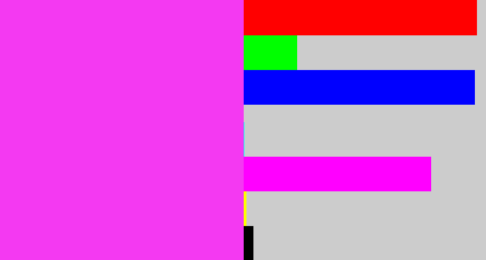 Hex color #f439f2 - pink/purple