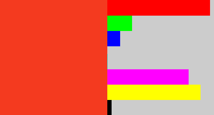 Hex color #f43a1f - tomato