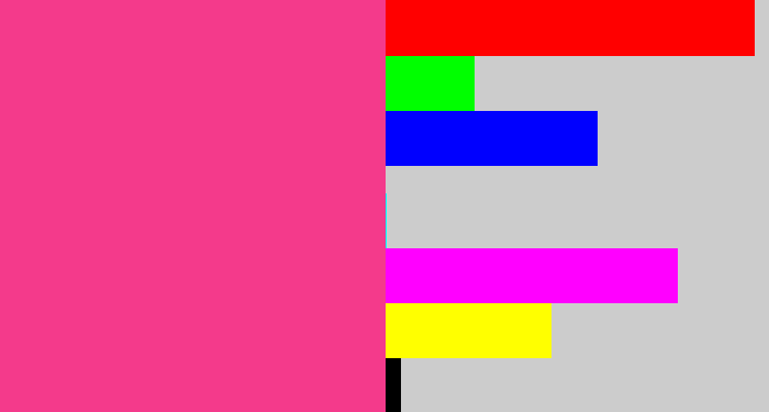 Hex color #f43a8b - warm pink