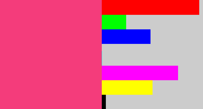Hex color #f43c7b - warm pink