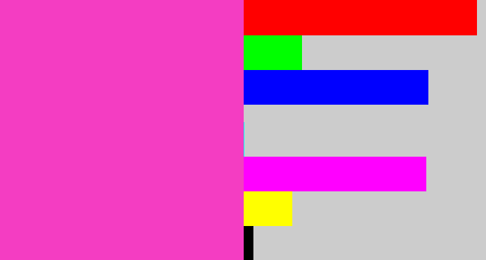 Hex color #f43dc2 - purpleish pink