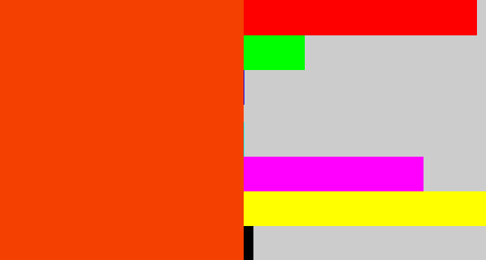 Hex color #f44001 - orangish red