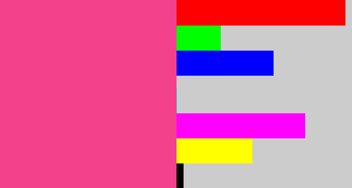 Hex color #f4418c - warm pink