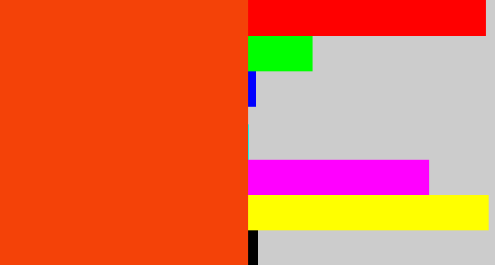 Hex color #f44208 - red orange