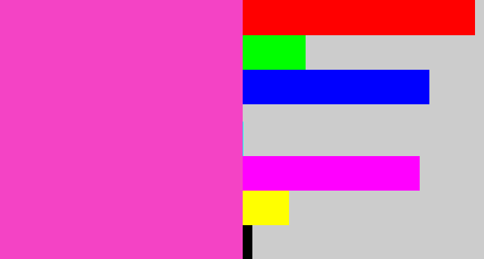 Hex color #f443c5 - purpleish pink