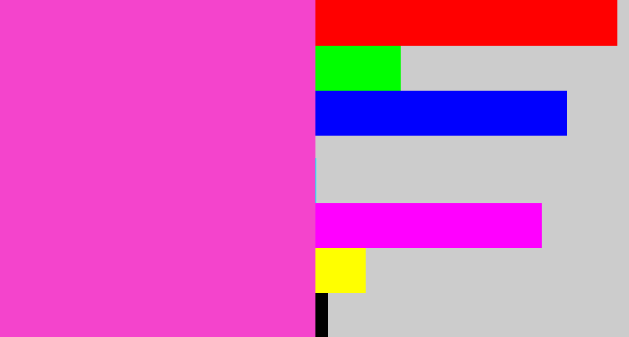 Hex color #f444cc - purpleish pink