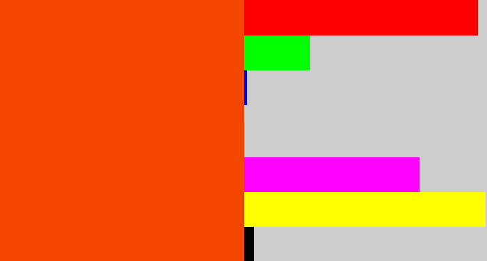 Hex color #f44503 - blood orange