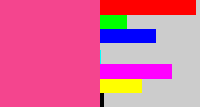 Hex color #f4458e - warm pink
