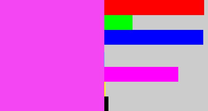 Hex color #f446f2 - light magenta