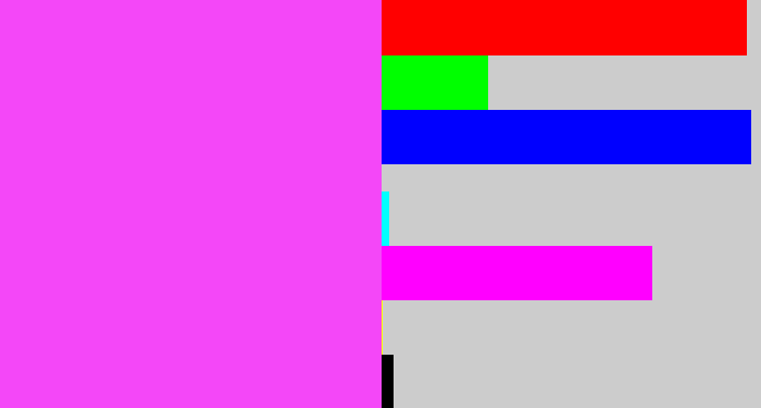 Hex color #f447f8 - light magenta