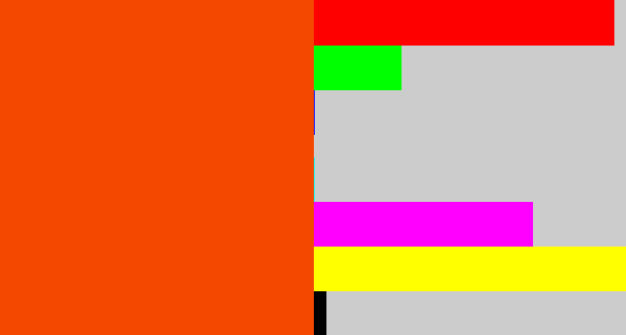 Hex color #f44800 - blood orange