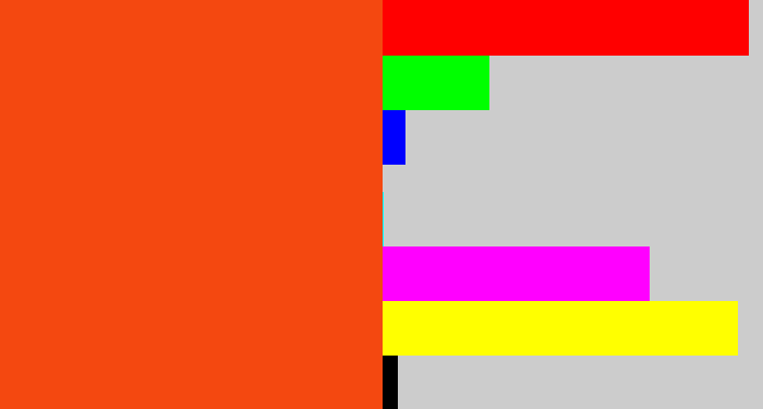 Hex color #f44810 - orangered