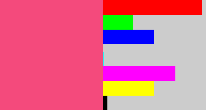 Hex color #f44a7c - warm pink