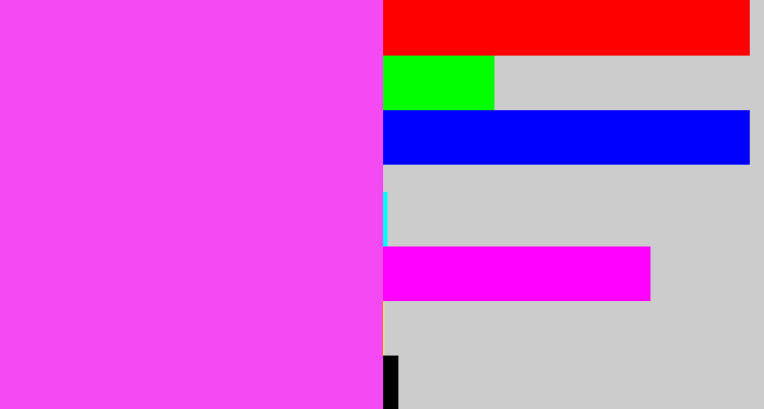 Hex color #f44af6 - light magenta
