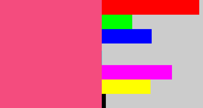 Hex color #f44c7e - warm pink