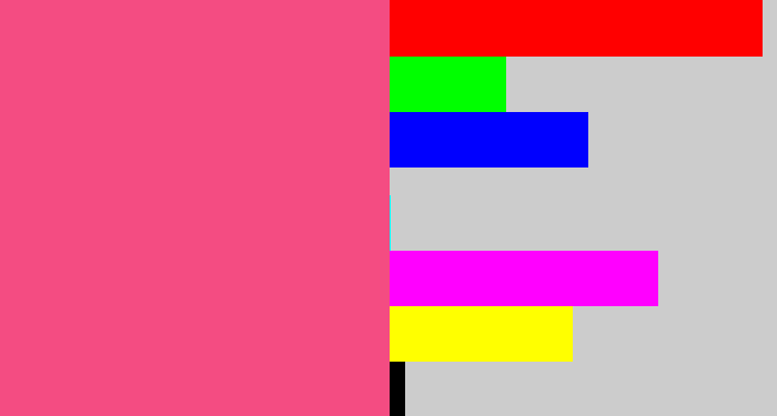 Hex color #f44c82 - warm pink