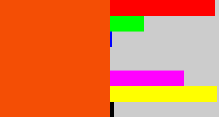 Hex color #f44e05 - blood orange