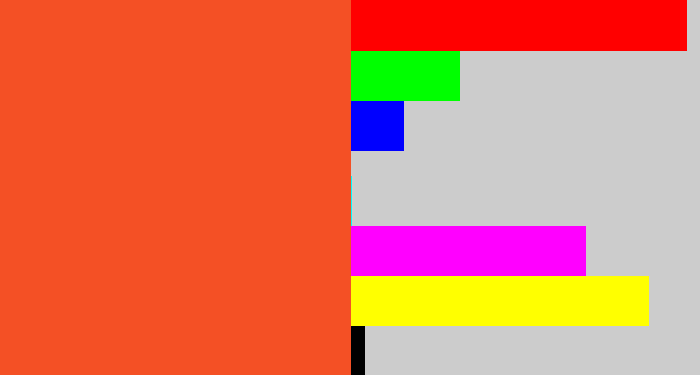 Hex color #f45025 - reddish orange
