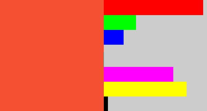 Hex color #f45031 - orangey red