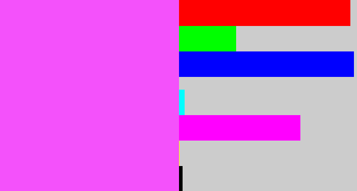 Hex color #f451fb - violet pink