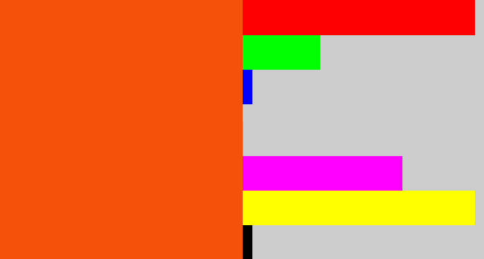 Hex color #f4520a - blood orange