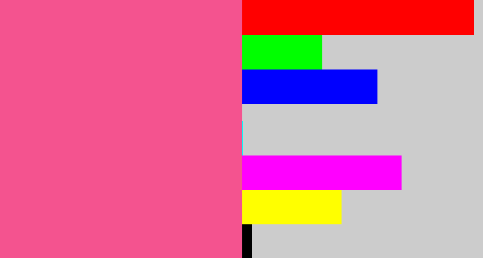 Hex color #f4538f - medium pink