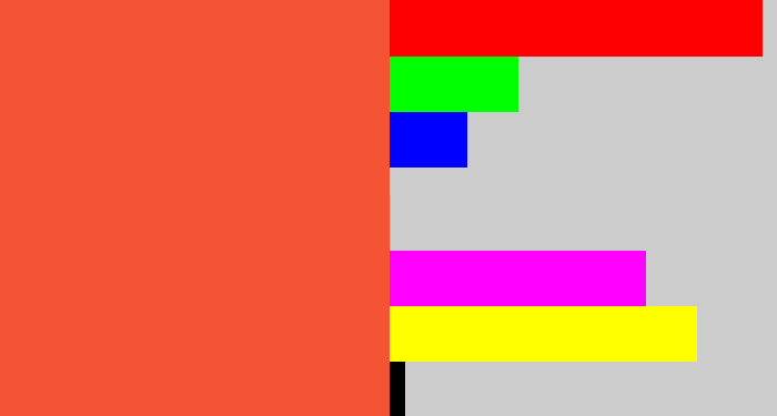 Hex color #f45434 - orangey red
