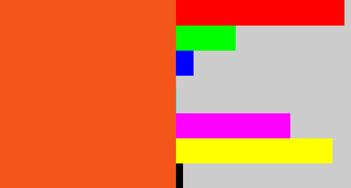Hex color #f4561a - reddish orange
